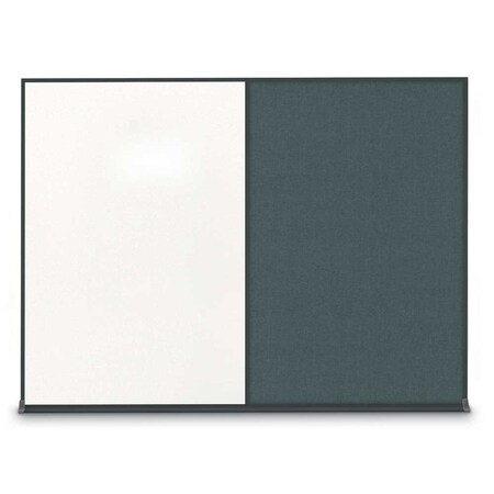 United Visual Products Double Door Radius Corkboard, 60"X36", S UV8004-SATIN-DRKSPR